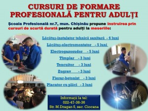 CURSURI DE FORMARE PROFESIONALĂ PENTRU ADULȚI!