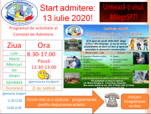 Start admitere 13 iulie 2020